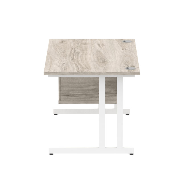 impulse 1400mm cantilever straight desk with single fixed pedestal