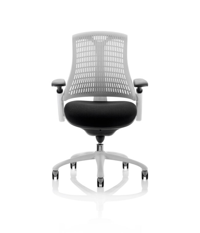 flex medium back white frame task operator office chair with arms