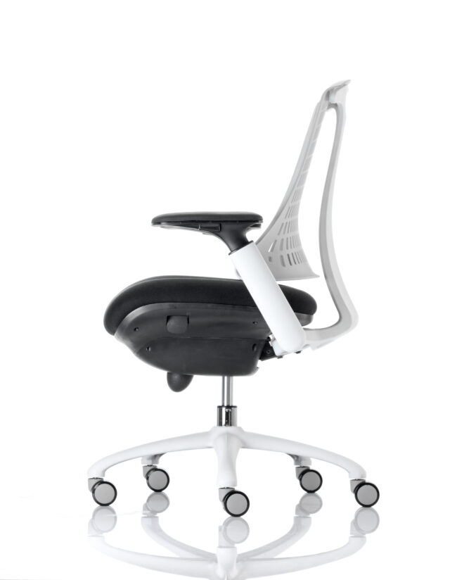 flex medium back white frame task operator office chair with arms