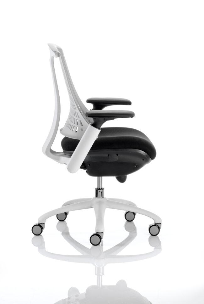 flex medium back white frame task operator office chair with arms