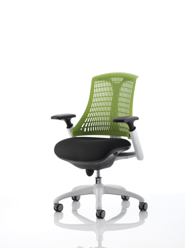 flex medium back white frame task operator office chair with arms