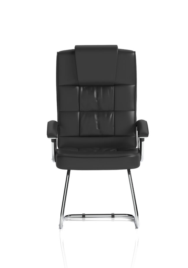 moore deluxe high back black cantilever visitor chair with arms