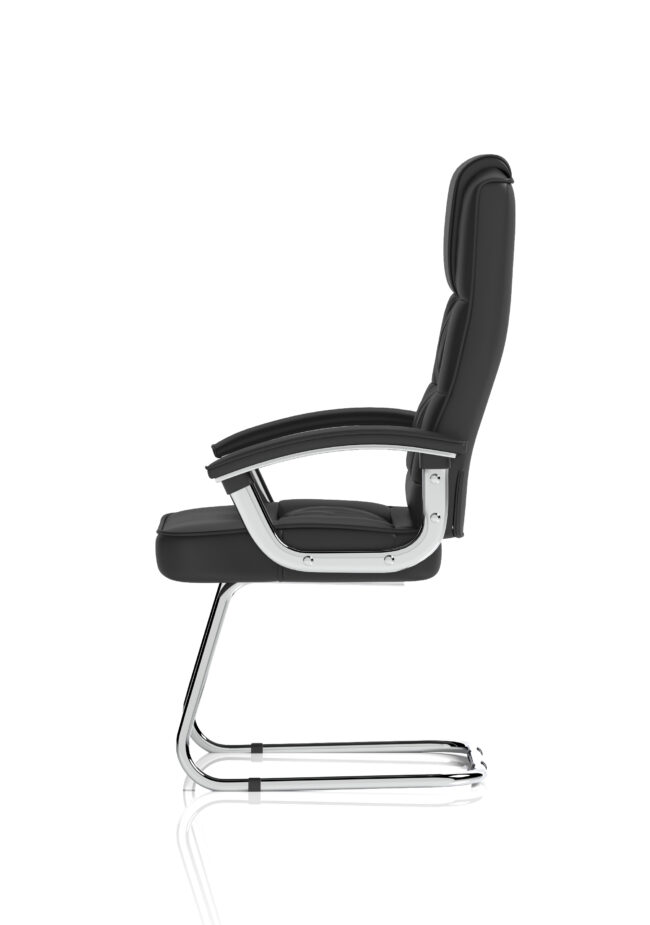 moore deluxe high back black cantilever visitor chair with arms