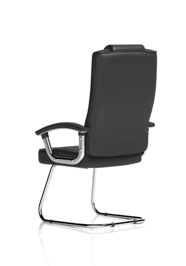 moore deluxe high back black cantilever visitor chair with arms