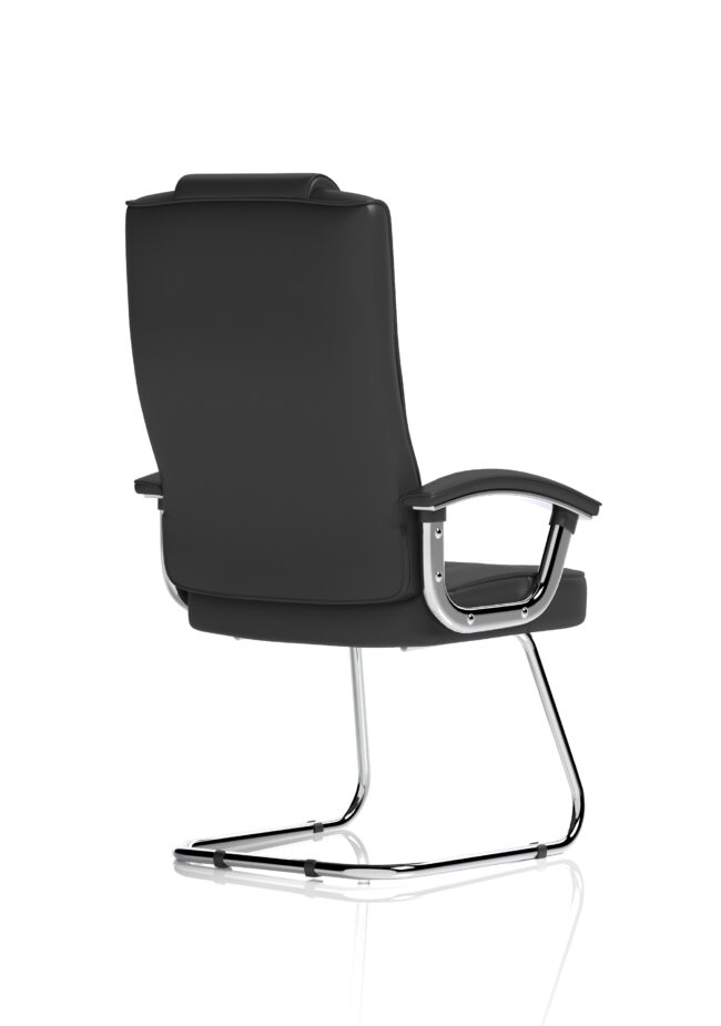 moore deluxe high back black cantilever visitor chair with arms