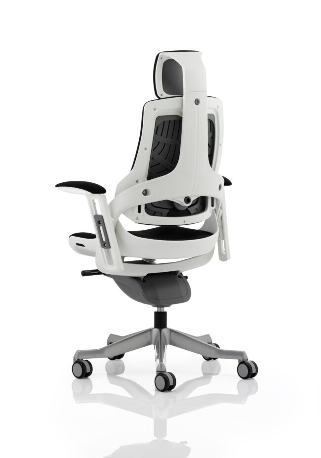 zure high back white shell executive office chair with arms
