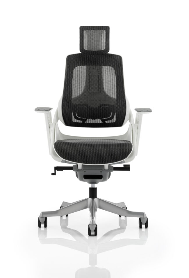 zure high back white shell executive office chair with arms