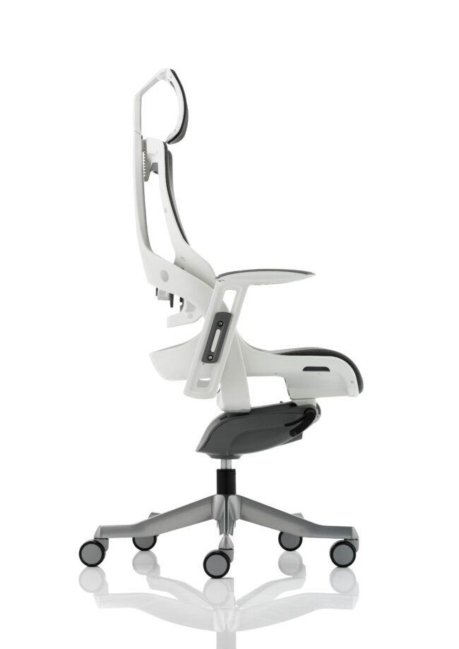 zure high back white shell executive office chair with arms