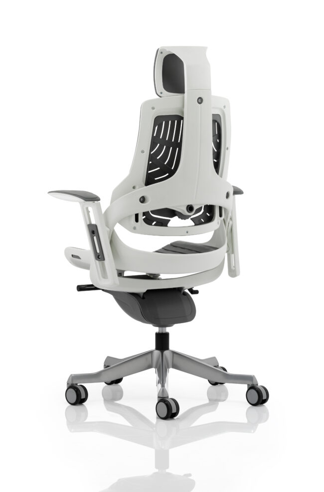 zure high back white shell executive office chair with arms