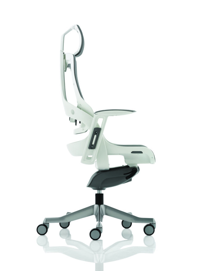 zure high back white shell executive office chair with arms