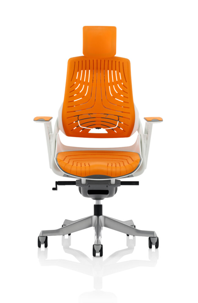 zure high back white shell executive office chair with arms