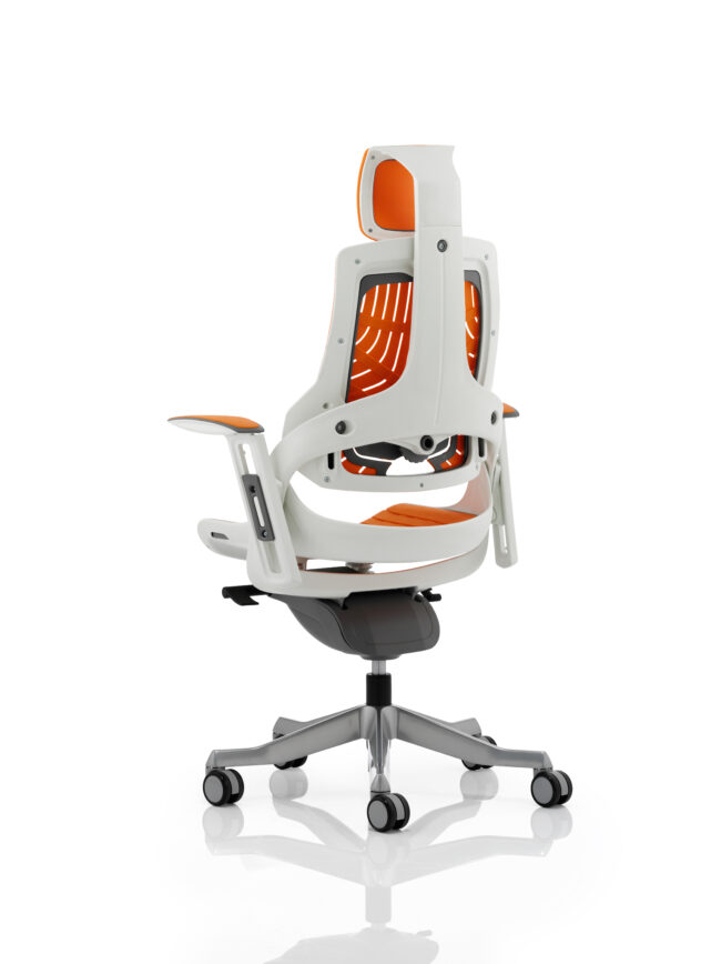 zure high back white shell executive office chair with arms