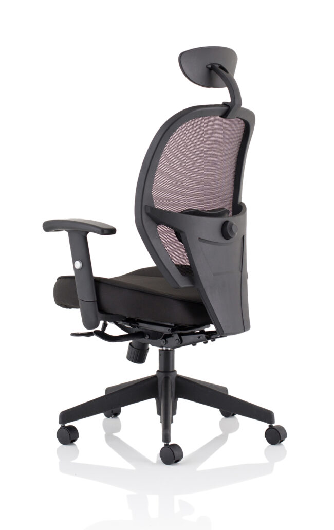 denver high mesh back black task operator office chair with arms
