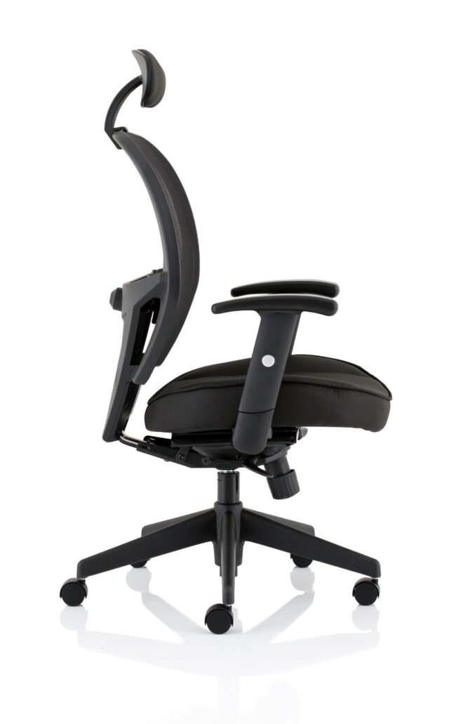 denver high mesh back black task operator office chair with arms