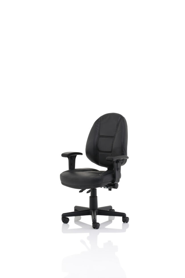 jackson medium back black leather task operator office chair