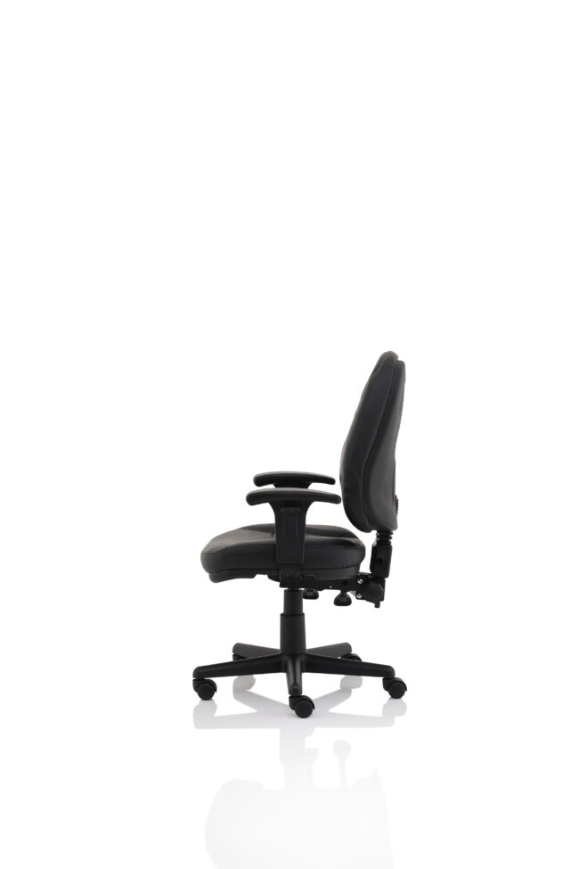 jackson medium back black leather task operator office chair