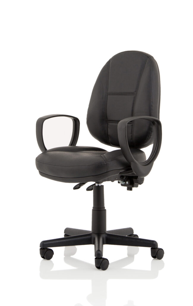 jackson medium back black leather task operator office chair