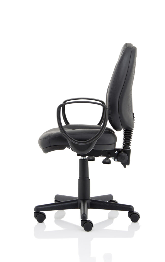 jackson medium back black leather task operator office chair