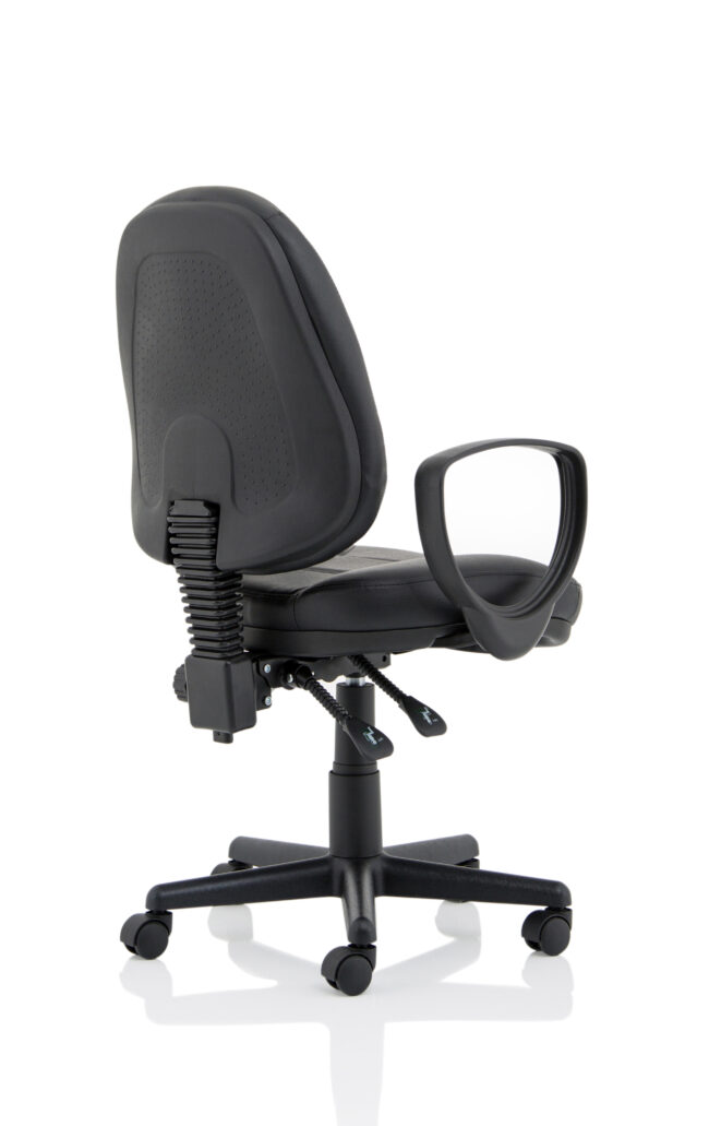 jackson medium back black leather task operator office chair
