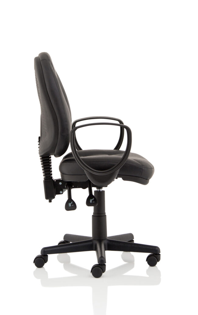 jackson medium back black leather task operator office chair