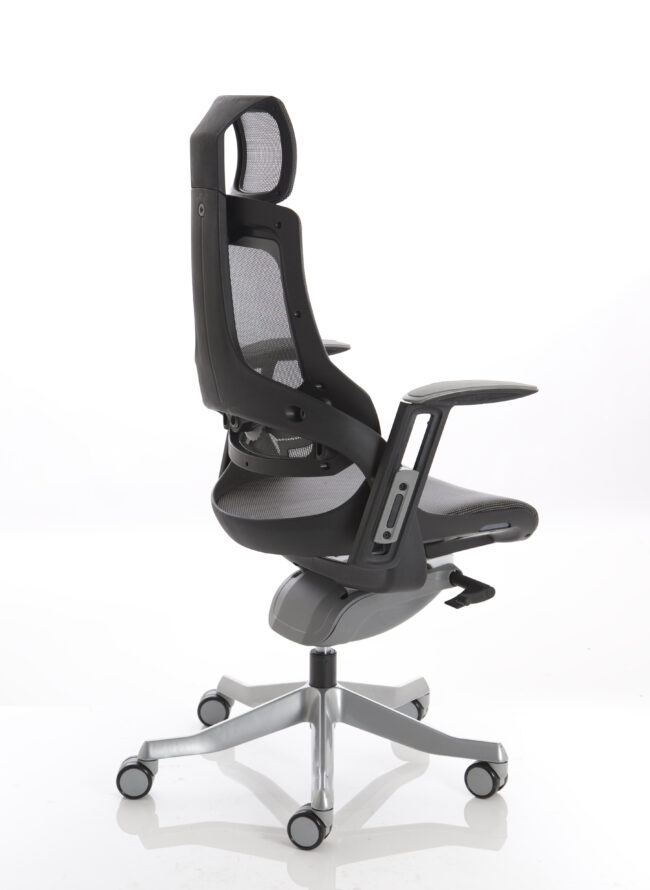 zure high back black shell executive office chair with arms