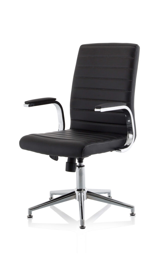 ezra medium back leather executive office chair with arms