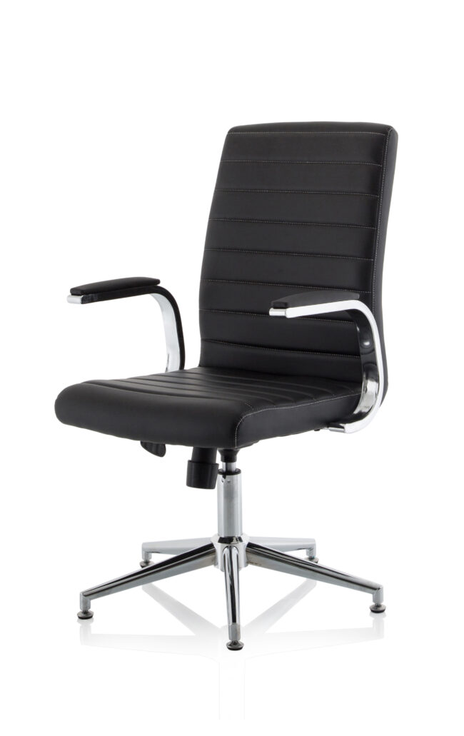 ezra medium back leather executive office chair with arms