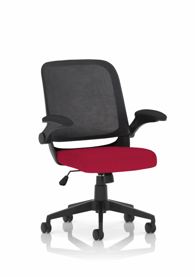 crew task operator mesh chair with folding arms