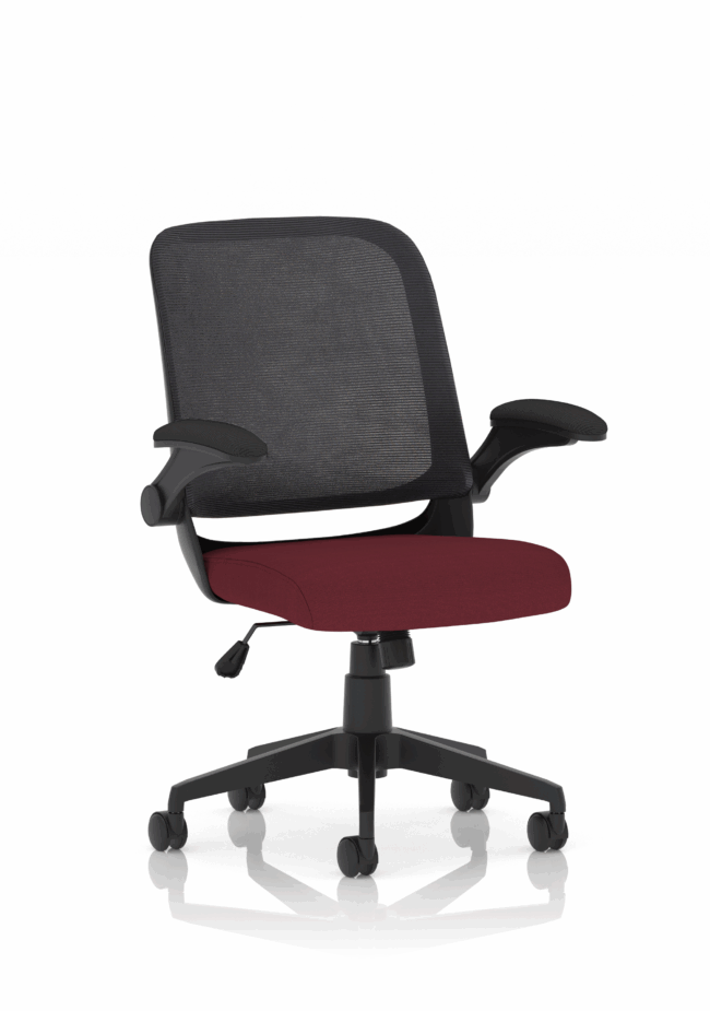 crew task operator mesh chair with folding arms