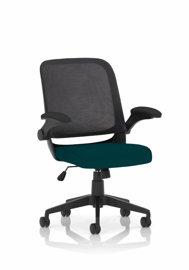 crew task operator mesh chair with folding arms