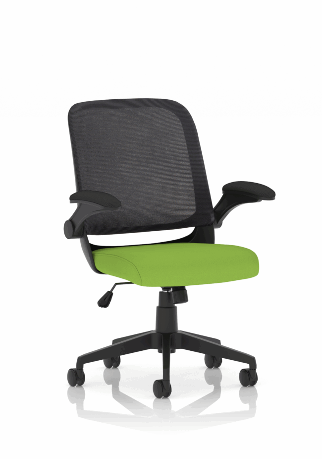 crew task operator mesh chair with folding arms