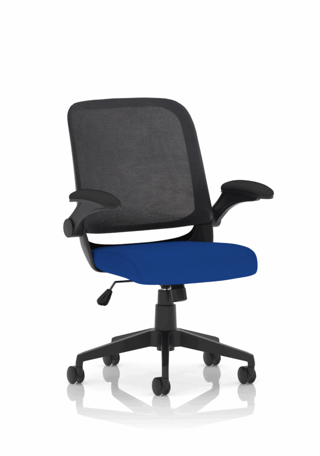 crew task operator mesh chair with folding arms