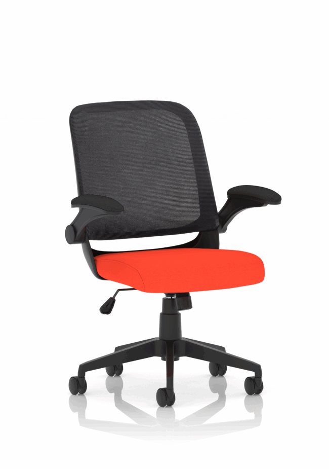 crew task operator mesh chair with folding arms