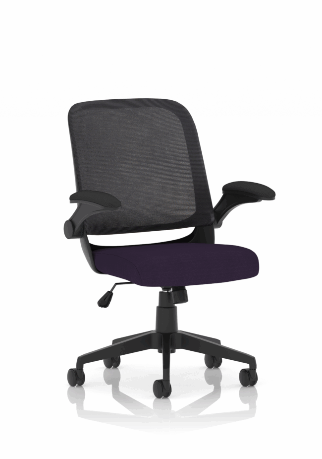 crew task operator mesh chair with folding arms