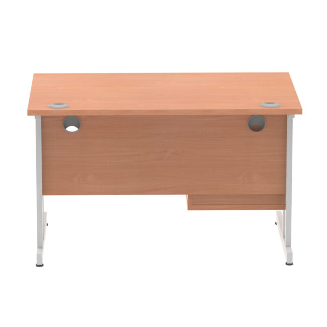 impulse 1200mm cantilever straight desk with single fixed pedestal
