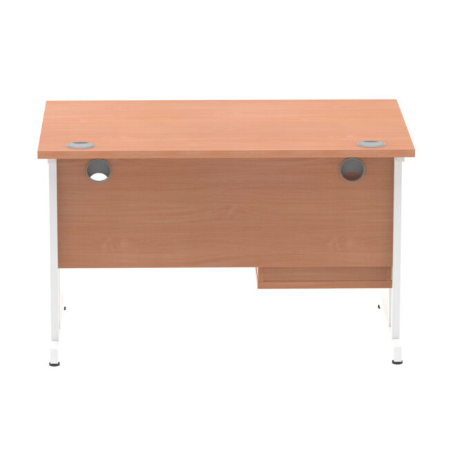 impulse 1200mm cantilever straight desk with single fixed pedestal