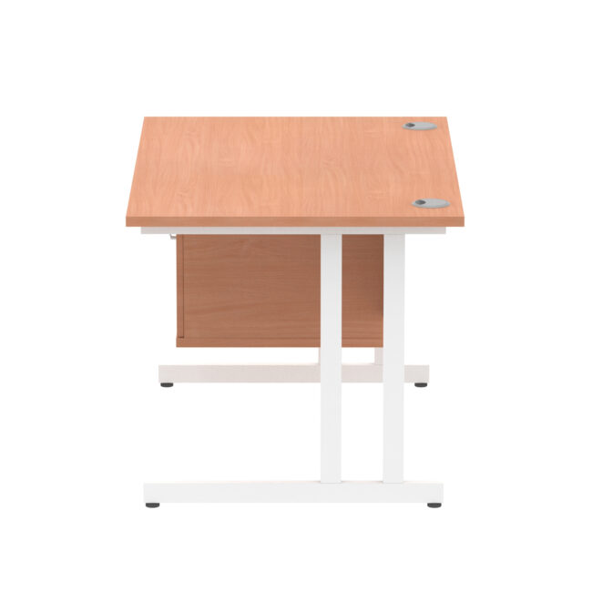 impulse 1200mm cantilever straight desk with single fixed pedestal