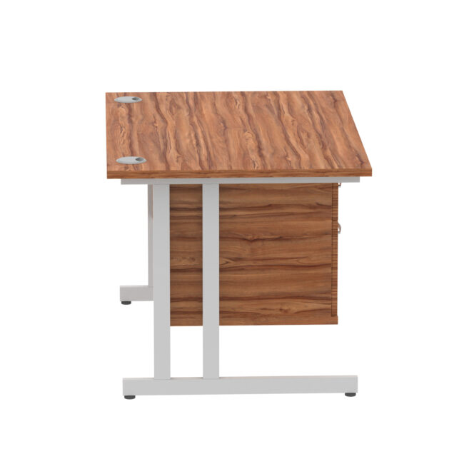 impulse 1200mm cantilever straight desk with single fixed pedestal