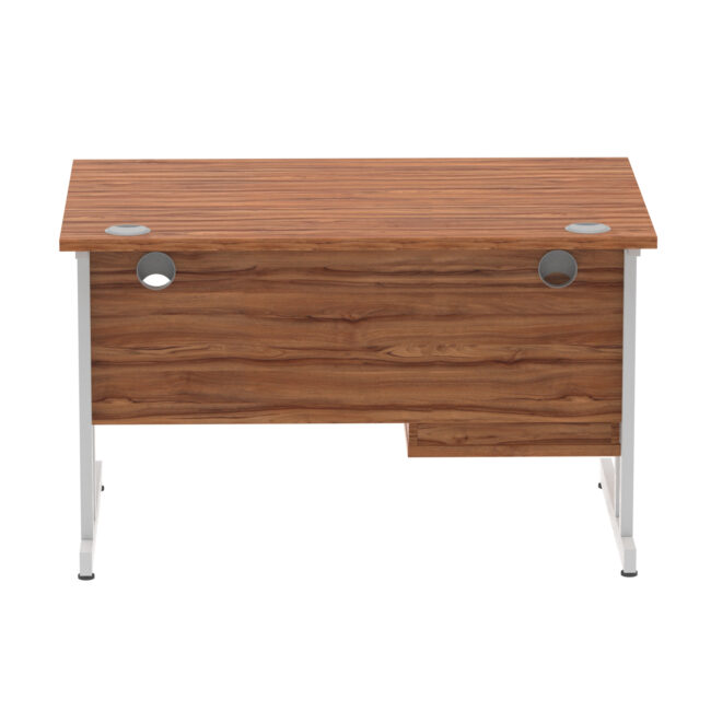 impulse 1200mm cantilever straight desk with single fixed pedestal