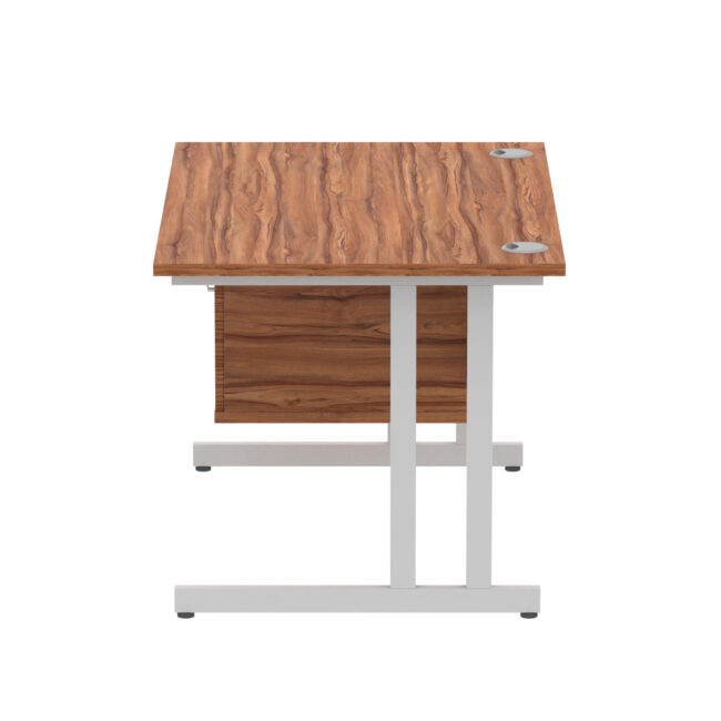 impulse 1200mm cantilever straight desk with single fixed pedestal