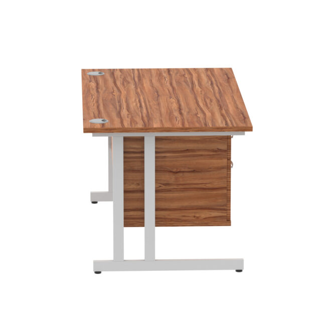 impulse 1400mm cantilever straight desk with single fixed pedestal