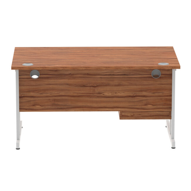 impulse 1400mm cantilever straight desk with single fixed pedestal