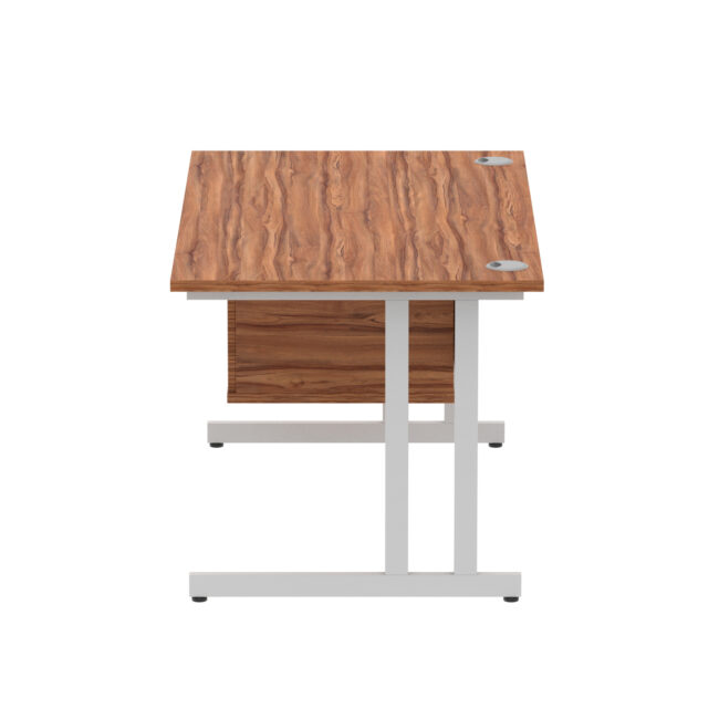 impulse 1400mm cantilever straight desk with single fixed pedestal