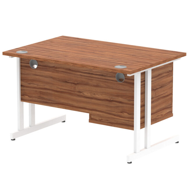 impulse 1200mm cantilever straight desk with single fixed pedestal