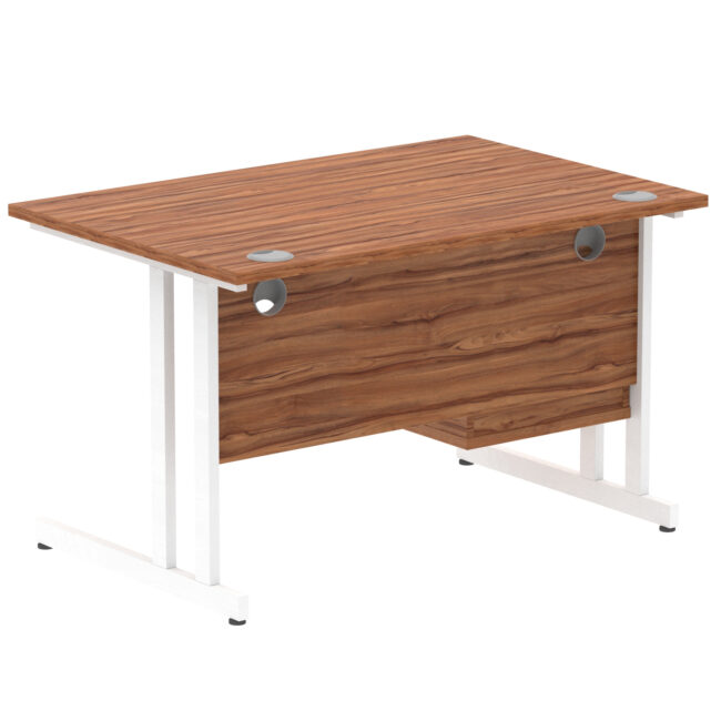 impulse 1200mm cantilever straight desk with single fixed pedestal