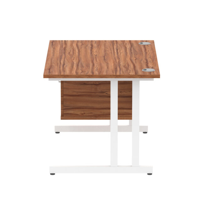 impulse 1200mm cantilever straight desk with single fixed pedestal