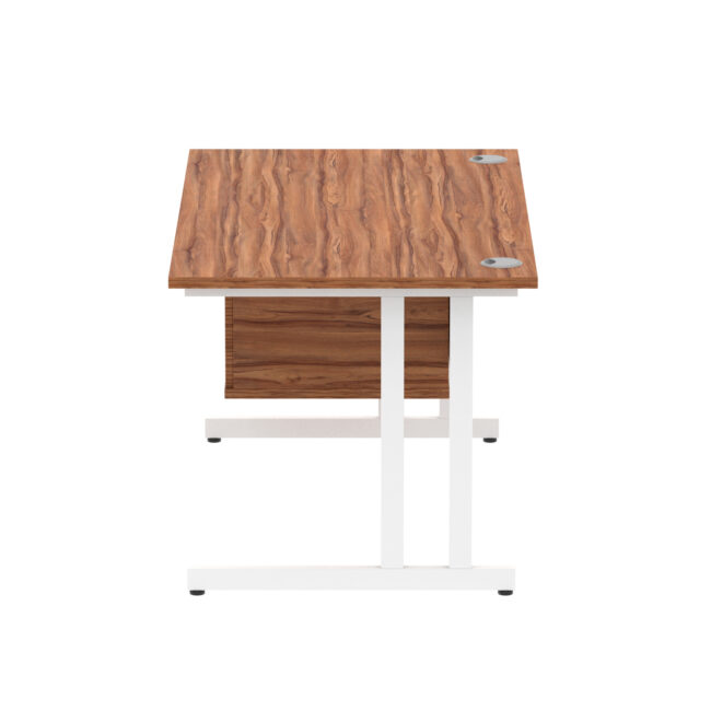 impulse 1400mm cantilever straight desk with single fixed pedestal