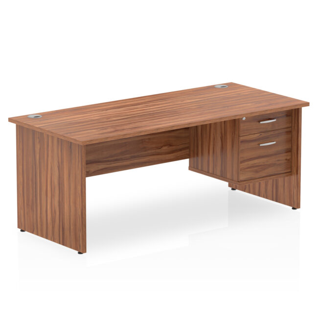 impulse 1800mm panel end straigh desk with single fixed pedestal