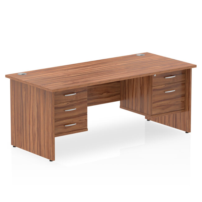 impulse 1800mm panel end straight desk with two fixed pedestal