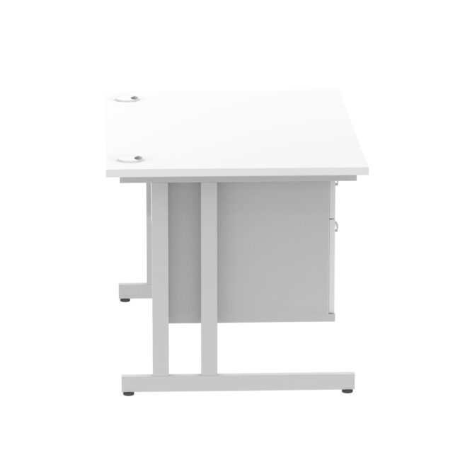 impulse 1200mm cantilever straight desk with single fixed pedestal